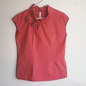 Alfani Cap Sleeve Dressy orange Blouse Sz 6